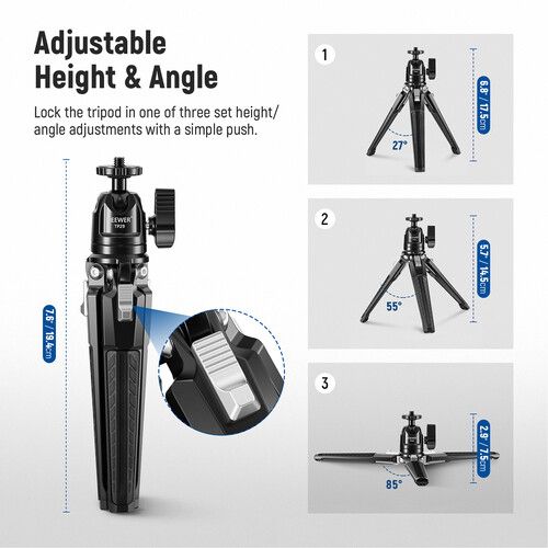 니워 Neewer Metal Tabletop Mini Tripod with MagSafe Mount