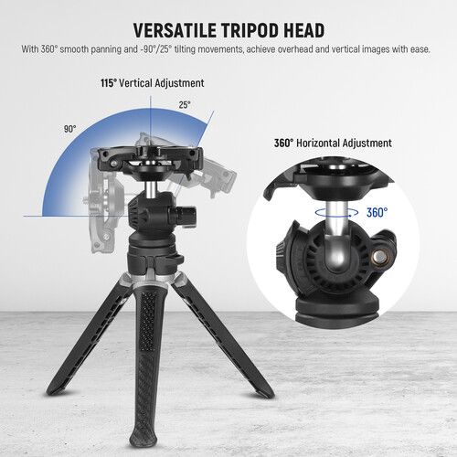 니워 Neewer TS006 Mini Camera Tripod for GoPro and iPhone with Ball Head