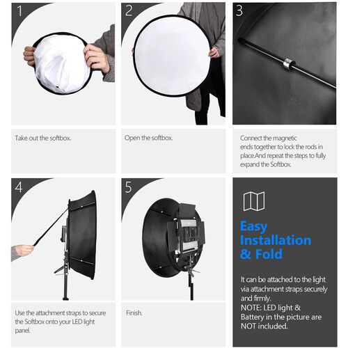 니워 Neewer Collapsible Softbox Diffuser with Honeycomb Grid