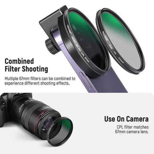 니워 Neewer FL-27 67mm CPL Filter for Smartphones