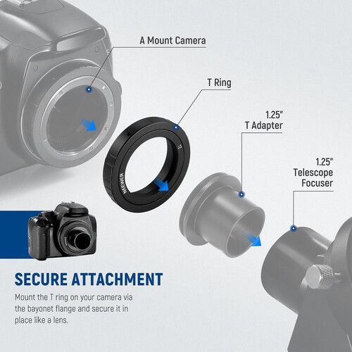 니워 Neewer T-Ring with M42 Thread for Canon EOS EF-Mount Cameras