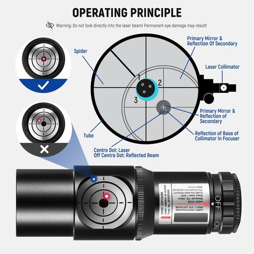 니워 Neewer LS-T9 Red Laser Collimator for Reflector Telescopes