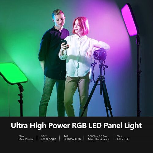 니워 Neewer RGB168 LED Light Panel (White, 2-Light Kit)