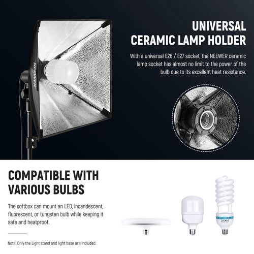 니워 Neewer 35W Daylight LED Bulb (Softbox Kit)
