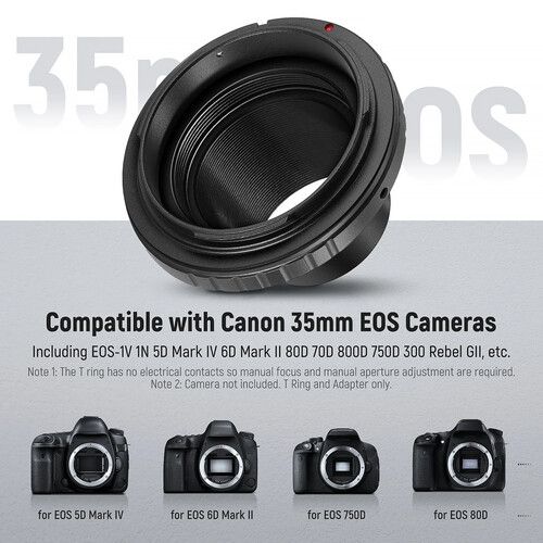 니워 Neewer LA-05 T Ring Adapter for Canon EOS EF-Mount Cameras