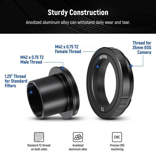 니워 Neewer LA-05 T Ring Adapter for Canon EOS EF-Mount Cameras