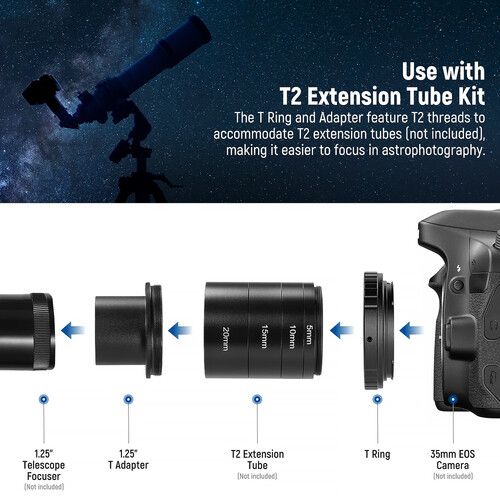 니워 Neewer LA-05 T Ring Adapter for Canon EOS EF-Mount Cameras