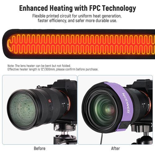 니워 Neewer USB FPC Lens Heater for Camera & Telescope Lenses (11.8