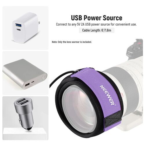 니워 Neewer USB FPC Lens Heater for Camera & Telescope Lenses (19.7