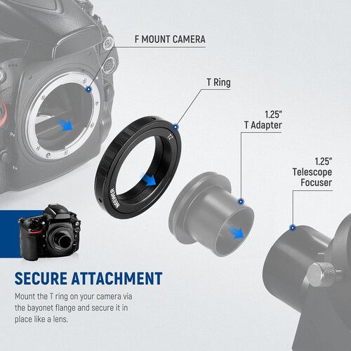 니워 Neewer T-Ring with M42 Thread for Nikon F-Mount Cameras