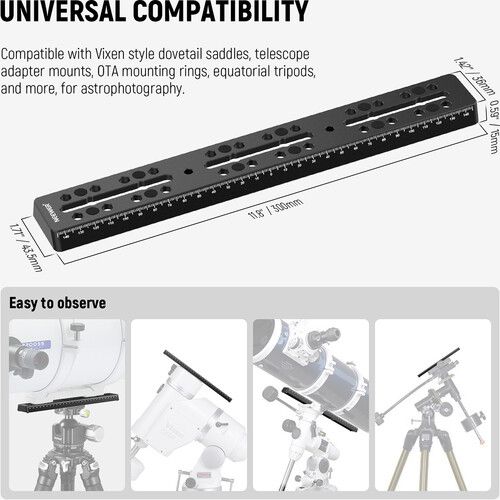 니워 Neewer Rail Bar Vixen-Style Dovetail Plate for Telescopes (11.8