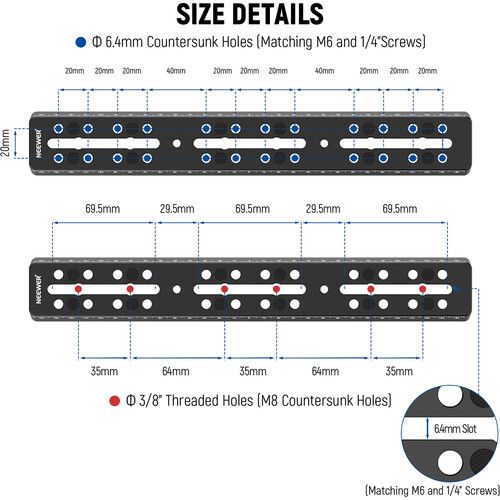 니워 Neewer Rail Bar Vixen-Style Dovetail Plate for Telescopes (11.8