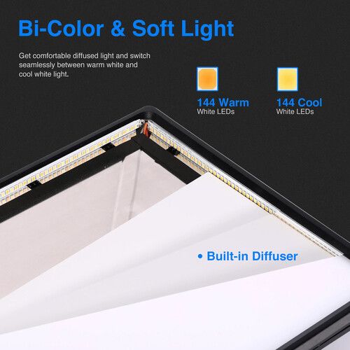 니워 Neewer NL-288ARC Bi-Color LED Light Panel (2-Light Kit)