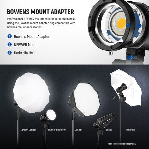 니워 Neewer MS60B Bi-Color LED Monolight (Black)