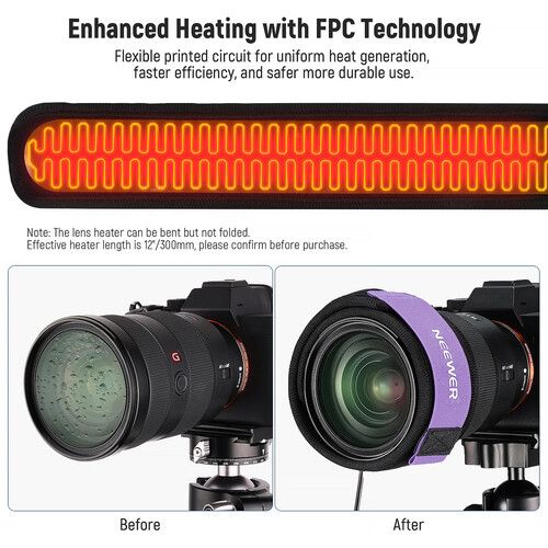 니워 Neewer USB FPC Lens Heater for Camera & Telescope Lenses (15.7