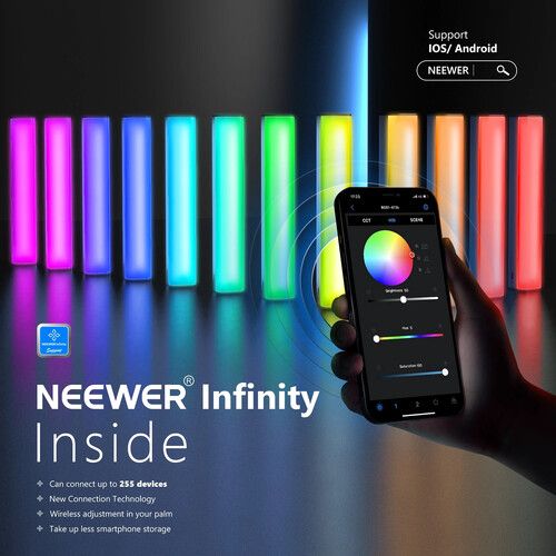 니워 Neewer RGB1 Magnetic Handheld LED Light Stick (Silver, 9.8