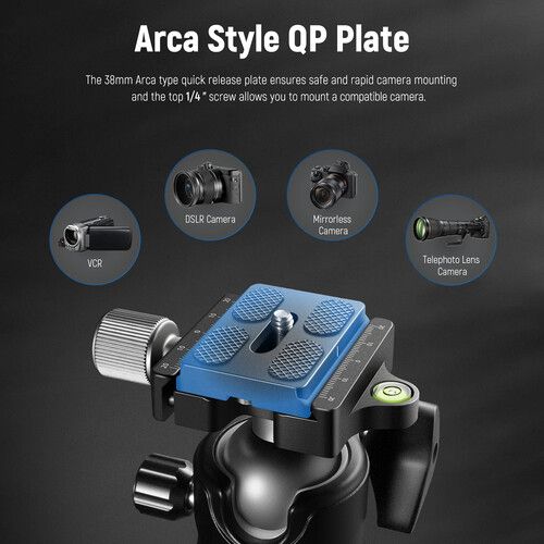 니워 Neewer GM36 Low-Profile Ball Head with Arca-Type QR Plate