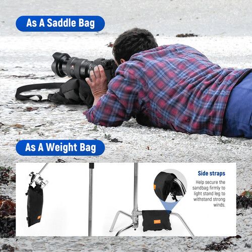 니워 Neewer Sandbag with Shoulder Strap (15 lb, Black)