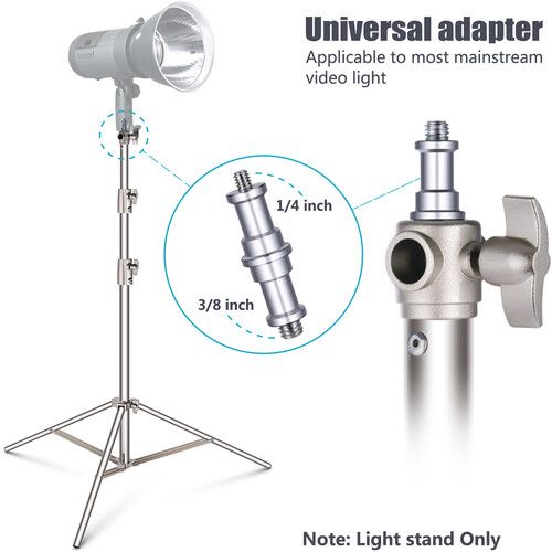 니워 Neewer Foldable Stainless Steel Light Stand (8.5', 3-Pack)