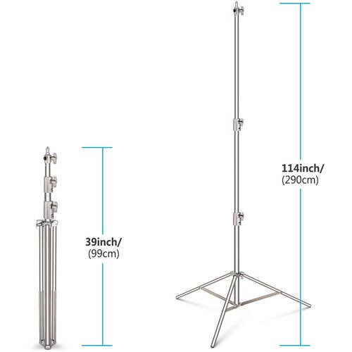 니워 Neewer Foldable Stainless Steel Light Stand (8.5', 3-Pack)