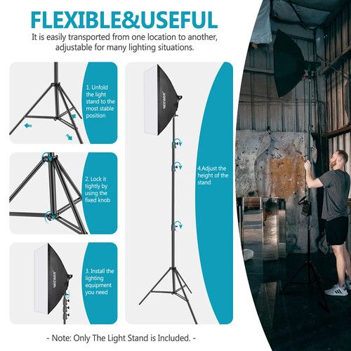 니워 Neewer Heavy-Duty Light Stand (Black, 13')