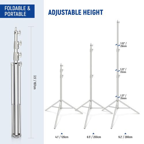 니워 Neewer Stainless Steel Photography Light Stand (9.2')