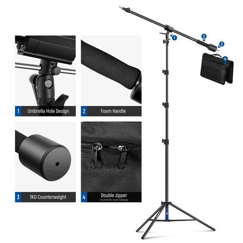 니워 Neewer Heavy-Duty Light Stand with Sandbag (9.84')