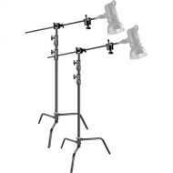 Neewer Steel C-Stand with Extension Arm (10.5', Black, 2-Pack)