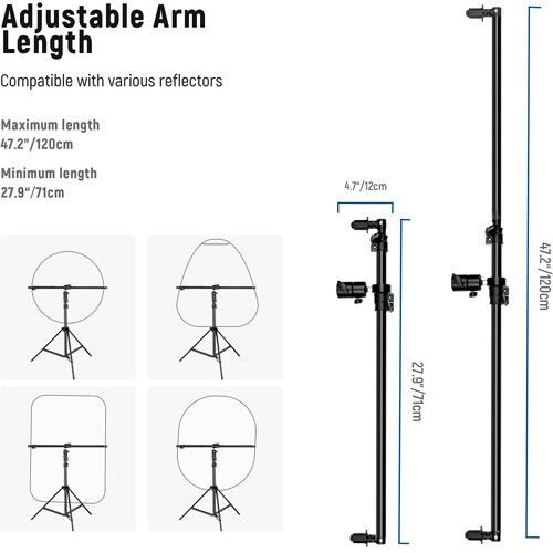 니워 Neewer Extendable Reflector Holder and Light Stand