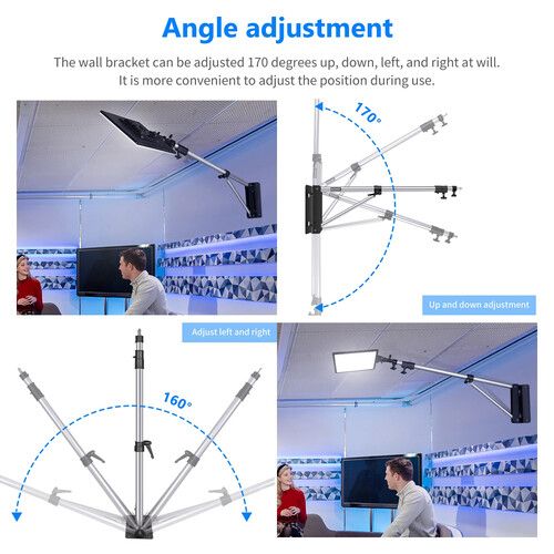 니워 Neewer Wall-Mounting Boom Arm (4.3', Black)