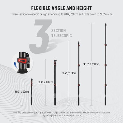 니워 Neewer MS-230C Handheld Telescoping Boompole (7.5')