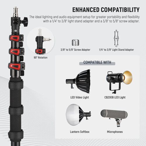 니워 Neewer MS-230C Handheld Telescoping Boompole (7.5')