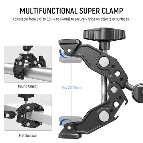 니워 Neewer ST83 Super Clamp with Dual Ball Head Magic Arm