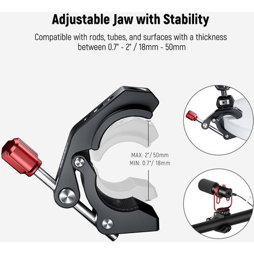 니워 Neewer ST81 Super Clamp with Cold Shoe (Red Knob)