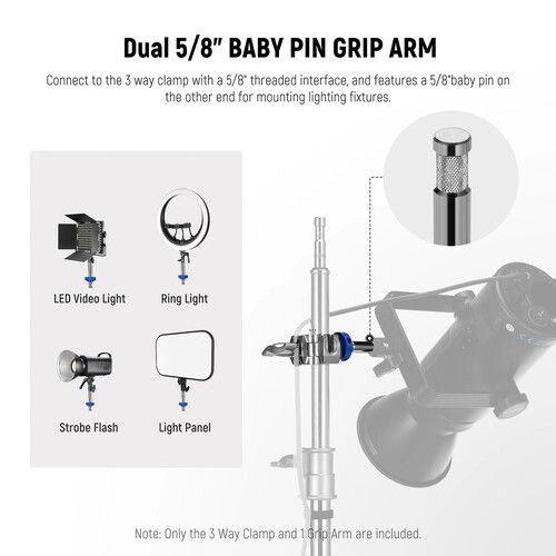 니워 Neewer UA045 3-Way Clamp for C-Stand