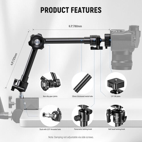 니워 Neewer Friction Magic Arm with Quick Release Plate (19