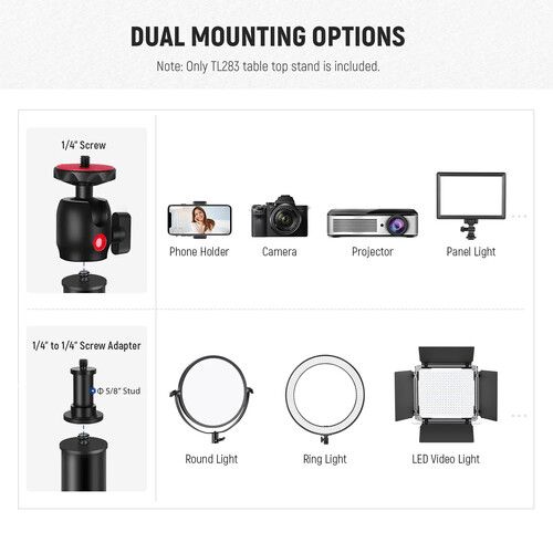 니워 Neewer Extendable Camera Desk Mounts with Ball Heads (Set of 2)