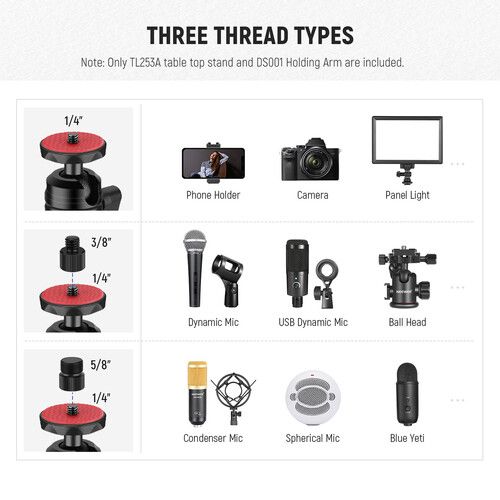 니워 Neewer TL253A Tabletop Stand with Telescopic Arm