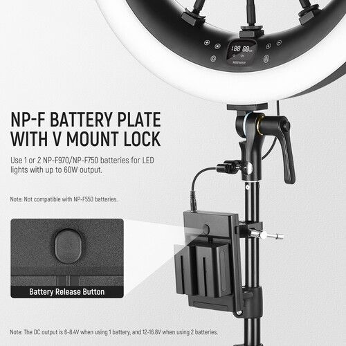 니워 Neewer PS010E NP-F Battery Plate with Super Clamp