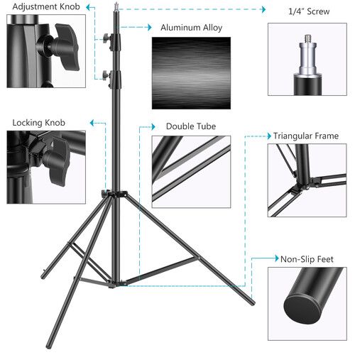 니워 Neewer 3M Light Stands with Sandbags (10', Set of 2)