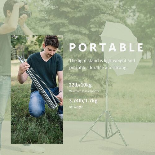 니워 Neewer Stainless Steel Photography Light Stand (6.6')