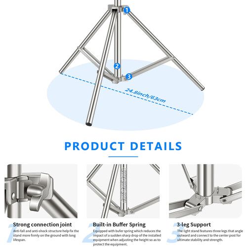 니워 Neewer Stainless Steel Photography Light Stand (6.6')