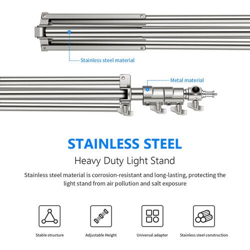 니워 Neewer Stainless Steel Photography Light Stand (6.6')