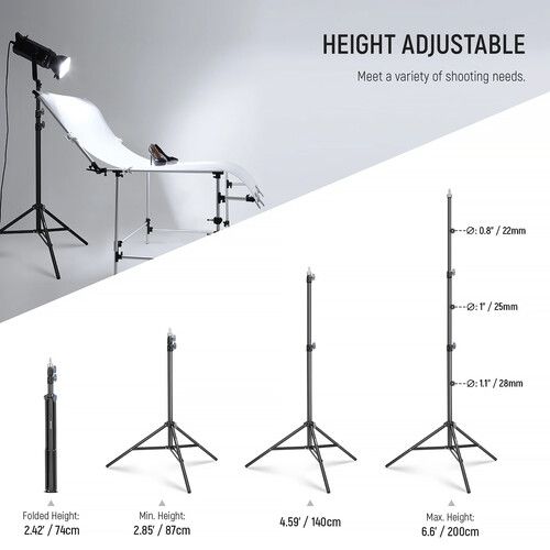 니워 Neewer ST-200 Heavy-Duty Photography Light Stand (White)