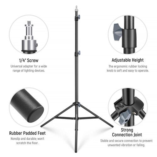 니워 Neewer ST-200 Heavy-Duty Photography Light Stand (White)