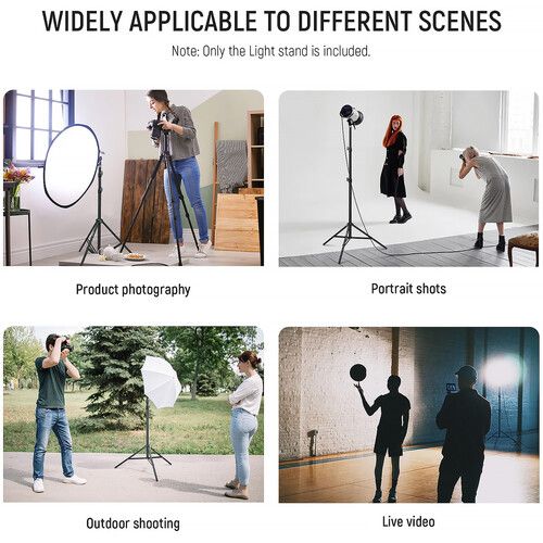 니워 Neewer ST-200 Heavy-Duty Photography Light Stand (White)