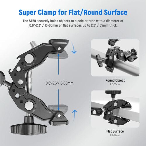 니워 Neewer ST85 Super Clamp with Dual Ball Head Magic Arm