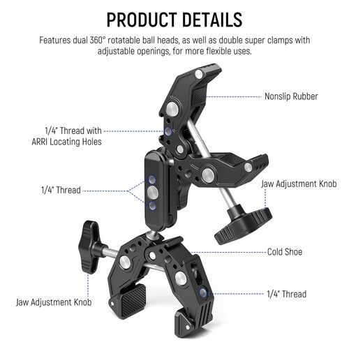 니워 Neewer UA036 Double Super Clamp