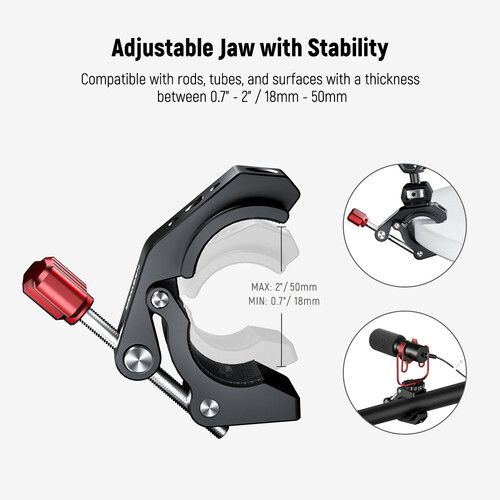 니워 Neewer ST84 Super Clamp with Cold Shoe (Black Knob)