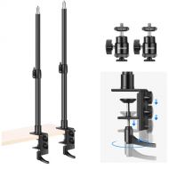 Neewer Tabletop C-Clamp Light Stand with Mini Ball Head (2-Pack)